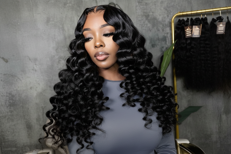 Enhanced deep wave spiral curly wig