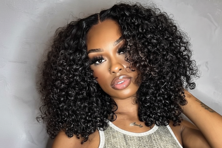 Enhanced jheri curl wig with improved clarity