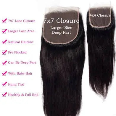 ButterflyEffect RAW 7x7 Straight Transparent Lace Closure Butterfly Effect Hair Company