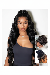 Enhanced Body Wave Wig Styling Collage