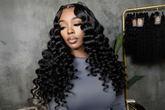 Enhanced deep wave spiral curly wig