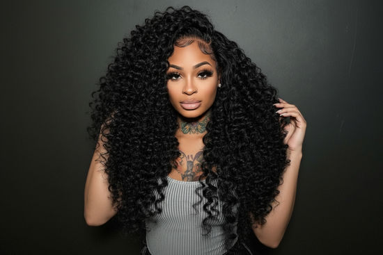 Enhanced deep wave spiral curly wig
