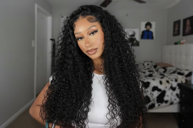 Enhanced kinky curly wig with improved clarity