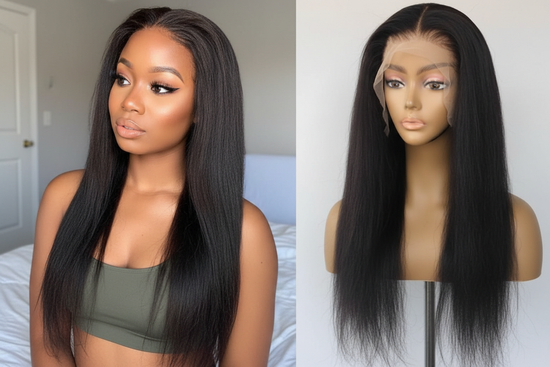 Enhanced straight wig collage