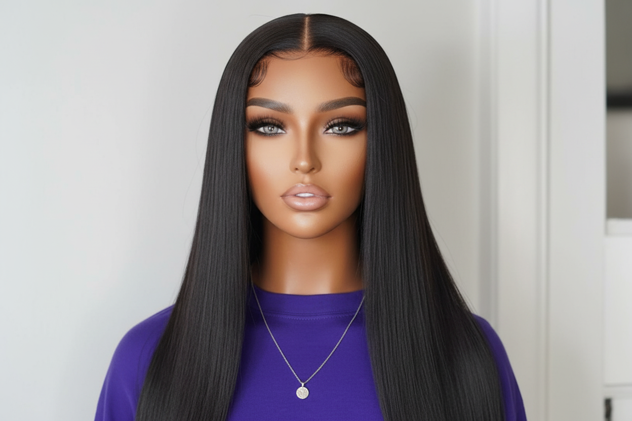 Enhanced straight wig single model