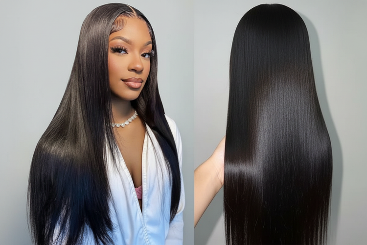 Enhanced straight wig with improved clarity