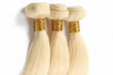 Enhanced three-bundle platinum blonde hair