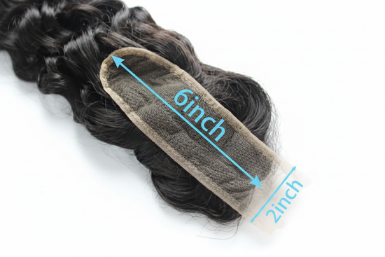 Hair closure with light blue measurements