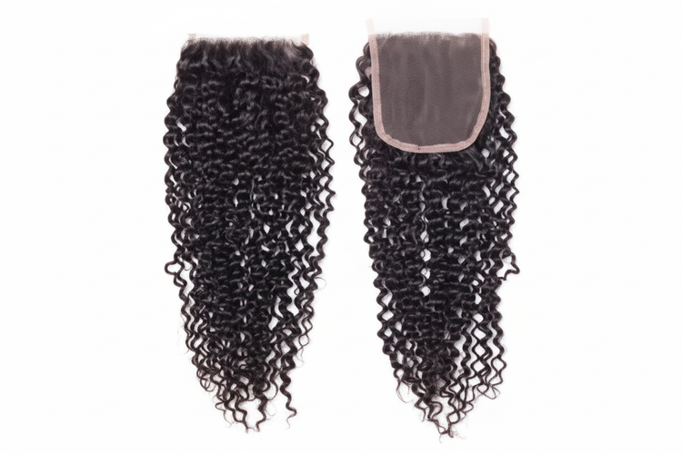Kinky Curly Closure Front and Back - Reduced Grain