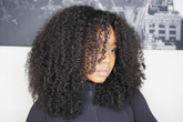 Kinky curly wig with clean background