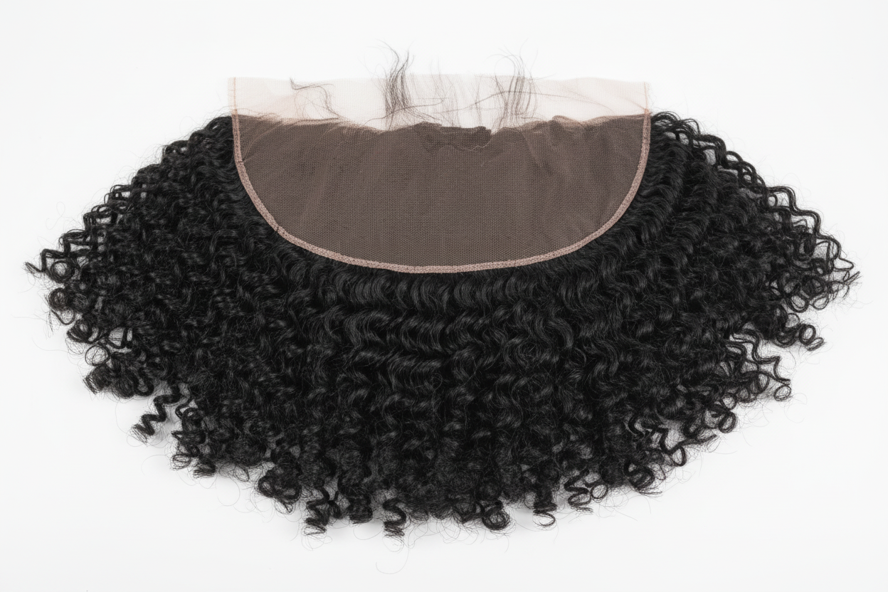 Sharpened kinky curly lace frontal