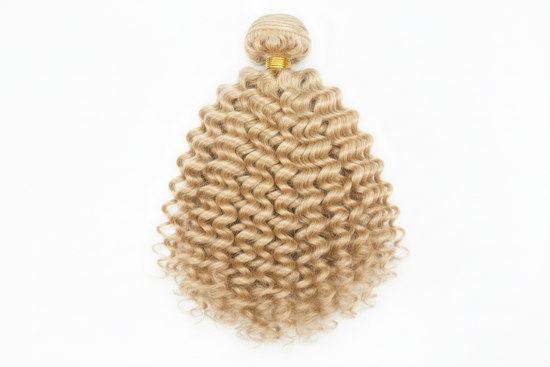 Warm 613 blonde curly hair bundle with gold band